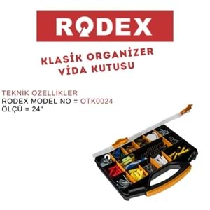 RODEX ORGANİZER VİDA KUTUSU 24 İNÇ SİYAH-TURUNCU OTK0024
