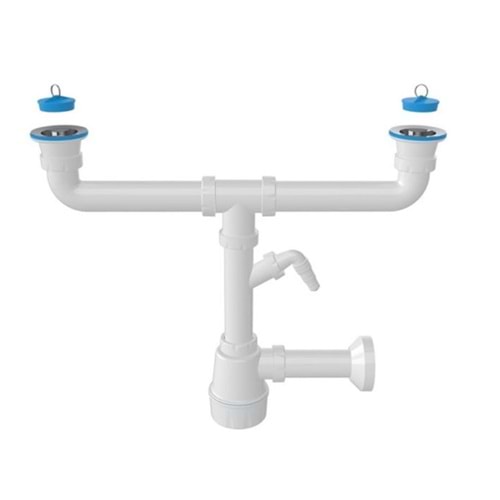 EVYE SİFONU ÇİFTLİ-ÜST-YAN TAŞMALI-32 MM-NOVA-BEYA