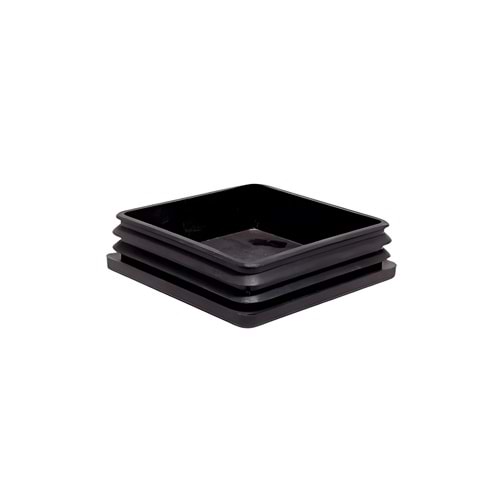 İÇ TAPA-TIRTIKLI PROFİL TAPASI KARE 100*100 MM SİYAH