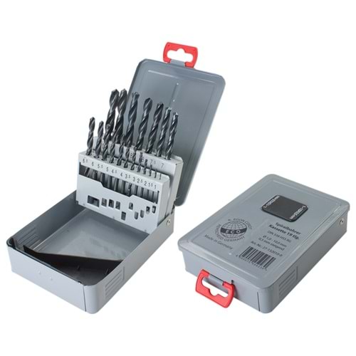 MATKAP UCU SET-METAL 19 PARÇA-1MM-10 MM-EDU-SİYAH