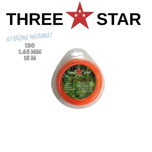 THREE STAR OVAL OT BİÇME MİSİNASI 1.65 MM*15 MT TURUNCU