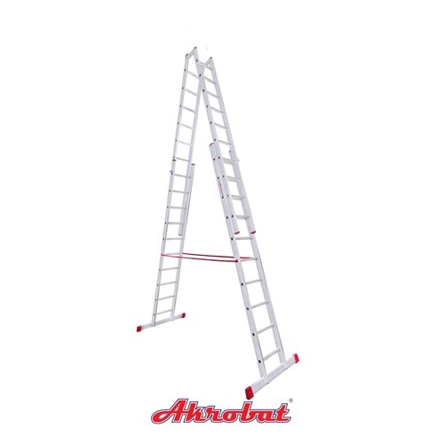 AKROBAT ALÜMİNYUM A TİPİ MERDİVEN 2*2=4 MT SİLVER