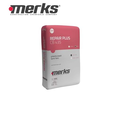MERKS İNCE FİBER TAMİR HARCI REPAIRPLUS CB 435 İNCE FİBER PLUS 25 KG GRİ
