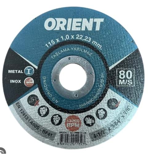 ORIENT ORIENT INOX DEMİR KESME TAŞI 115*1.0*22.23 SİYAH-MAVİ