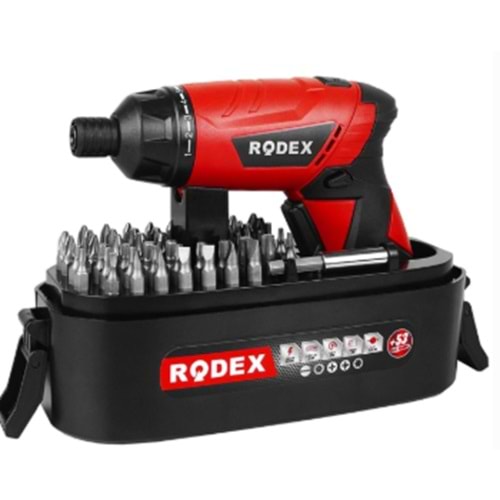 RODEX VİDALAMA AKÜLÜ TORNAVİDA KÜÇÜK EL 6.35 MM 210RPM 3.6V KIRMIZI RDX308