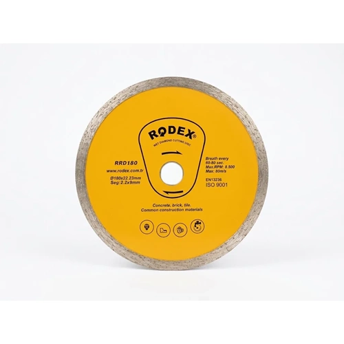 SERAMİK KESME TEPSİ-ELMASLI-180 MM-RODEX-SARI RRD180