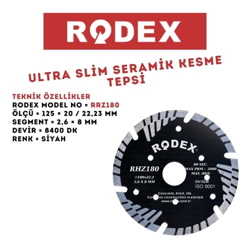 RODEX ULTRA SLİM SERAMİK KESME TEPSİ 180 MM SİYAH RRZ180