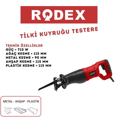 RODEX ELEKTRİKLİ TİLKİ KUYRUĞU TESTERE 115 MM 710W RDX9071
