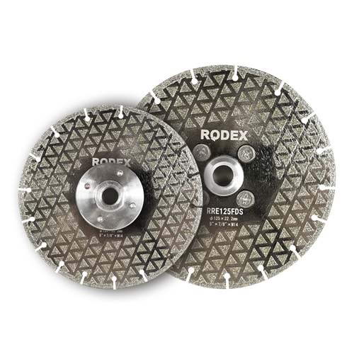 RODEX ELEKTROLİZ ÇİFT TARAF SERAMİK KESME TEPSİ KESİK 180 MM*14M SİLVER RRE180FDS