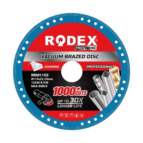 METAL KESME TEPSİ-VAKUMLU ELMAS-115*20*22,23-RODEX RRM115S