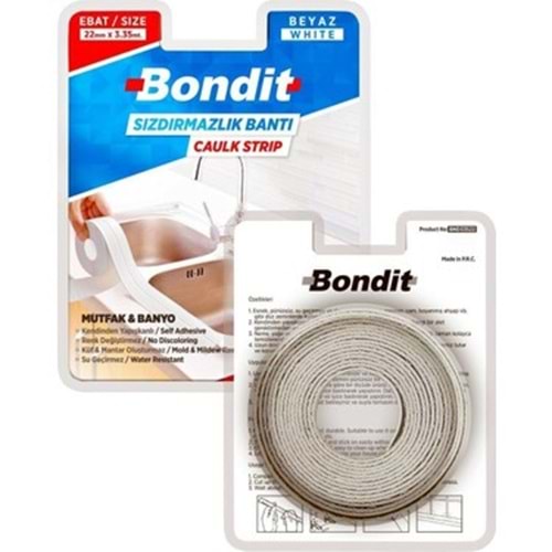 BONDİT SU SIZDIRMAZ LAVABO TAMİR BANDI 22*3.35*1.2 BEYAZ
