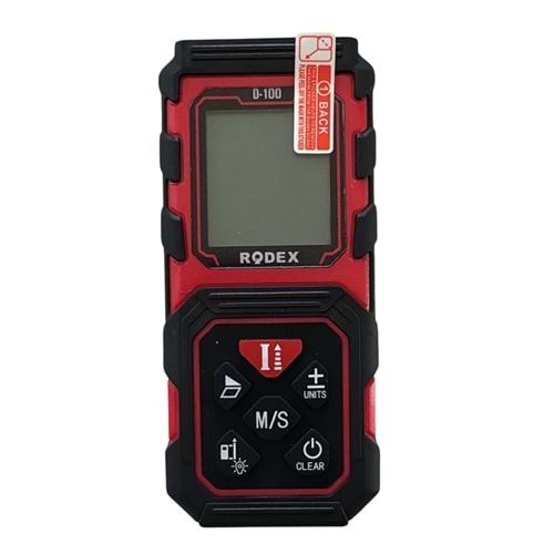 RODEX YATAY-DİKEY LAZER METRE 100 MT KIRMIZI-SİYAH RHT06100100