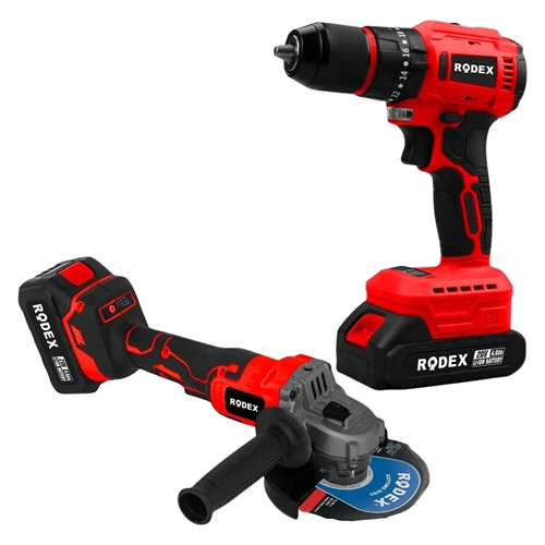 A.K 2'Lİ MAKİNE SETİ 20V 2x4.0Ah LI-ION D.MATKAP 45NM AVUÇ TAŞLAMA 125MM BMC RODEX RDX3002