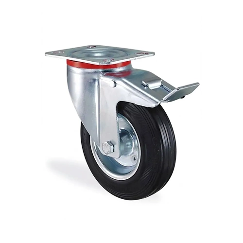 TEKERLEK FRENLİ-HAREKETLİ-150*40 MM-SEZAL-SİYAH