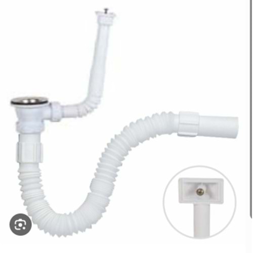 ÖZBEST TAŞMALI TEKLİ EVYE SİFONU 32 MM BEYAZ