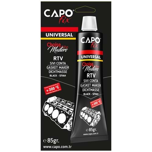 CAPOFİX SIVI CONTA + 300 DERECE 85 GR SİAH