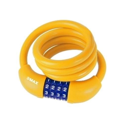 DMAX ŞİFRELİ BİSİKLET KİLİDİ 12 MM 80 CM SİYAH