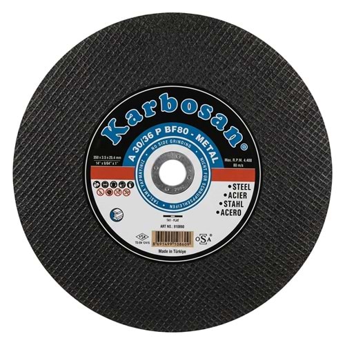 PROFİL KESME TAŞI-İNOX-350*3.5*25.4-KARBOSAN-SİYAH