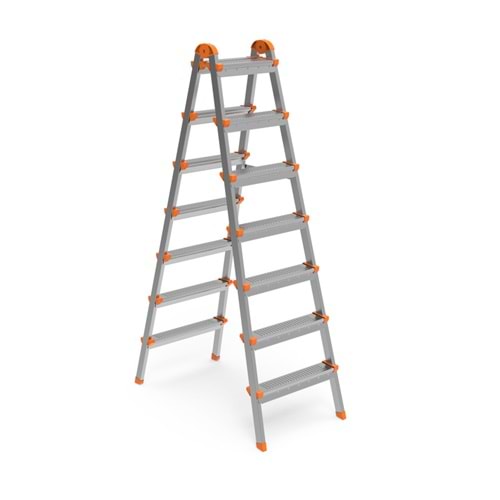 MERDİVEN ÇİFT ÇIKIŞ GALVANİZ 7 BASAMAK SİLVER PERİLLA