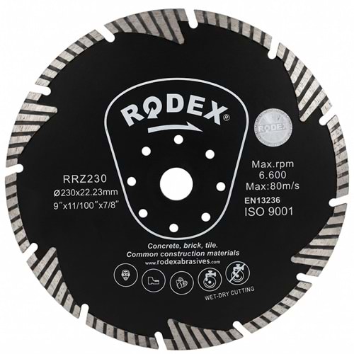 TURBO ELMAS TESTERE-PROFECT SEGMENT-230 MM-RODEX-SİYAH RRZ230