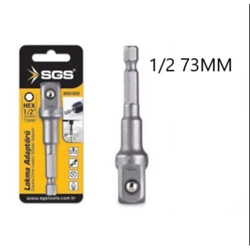 LOKMA ADAPTÖRÜ-HEX PLUS-1/2 ''*73 MM-SGS-SİLVER