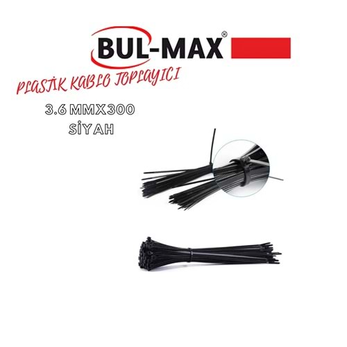 BUL-MAX PLASTİK KABLO TOPLAYICI 3.6*300 SİYAH