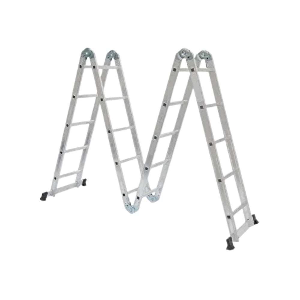 VİZYON ALÜMİNYUM AKROBAT MERDİVEN 4*5=20 BASAMAK KROM