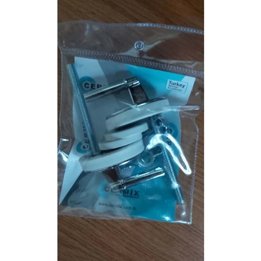 TUVALET KAPAK VİDASI ÜSTTEN SIKMALI BEYAZ ÇERMİK