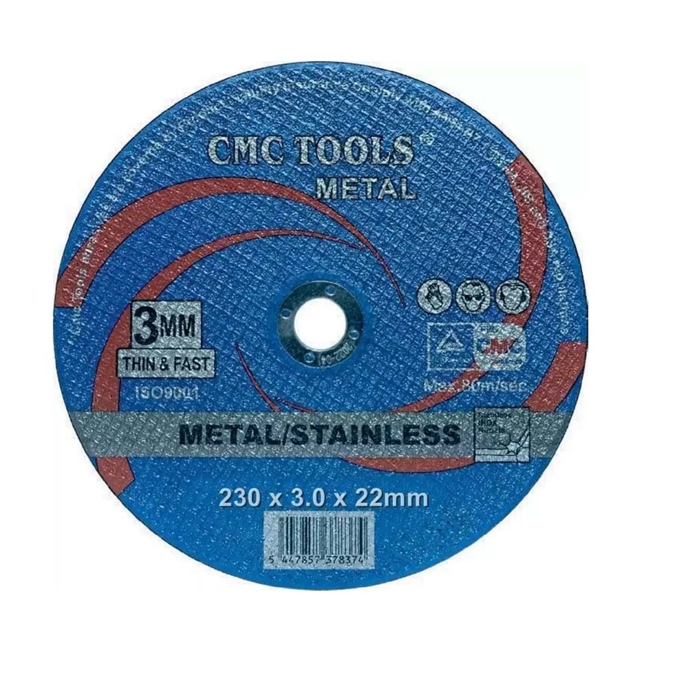 CMC METAL DEMİR KESME TAŞI 230*3*22.23 MM MAVİ