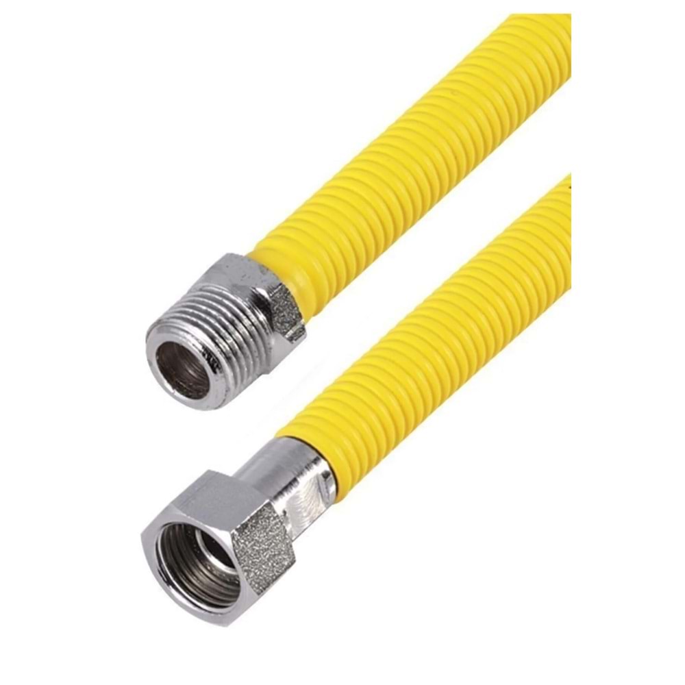 GAZ FLEX 60 CM DİŞİ-ERKEK 1/2-1/2 SARI 73 PEPE