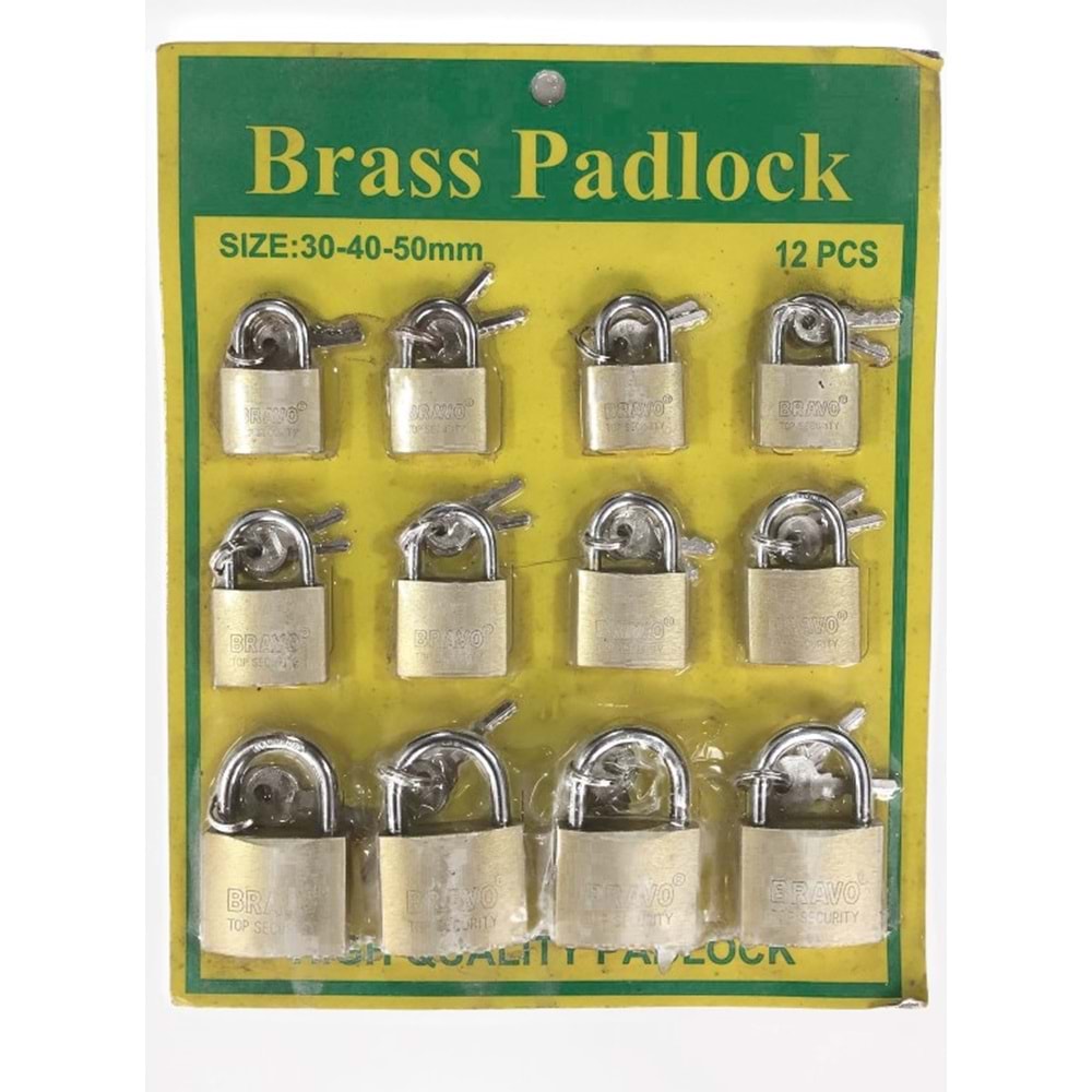 ASMA KİLİT SET-12 PARÇA-30-40-50 MM-BRAVO-SARI