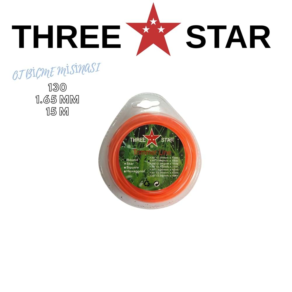 THREE STAR OVAL OT BİÇME MİSİNASI 2.4 MM*15 MT TURUNCU