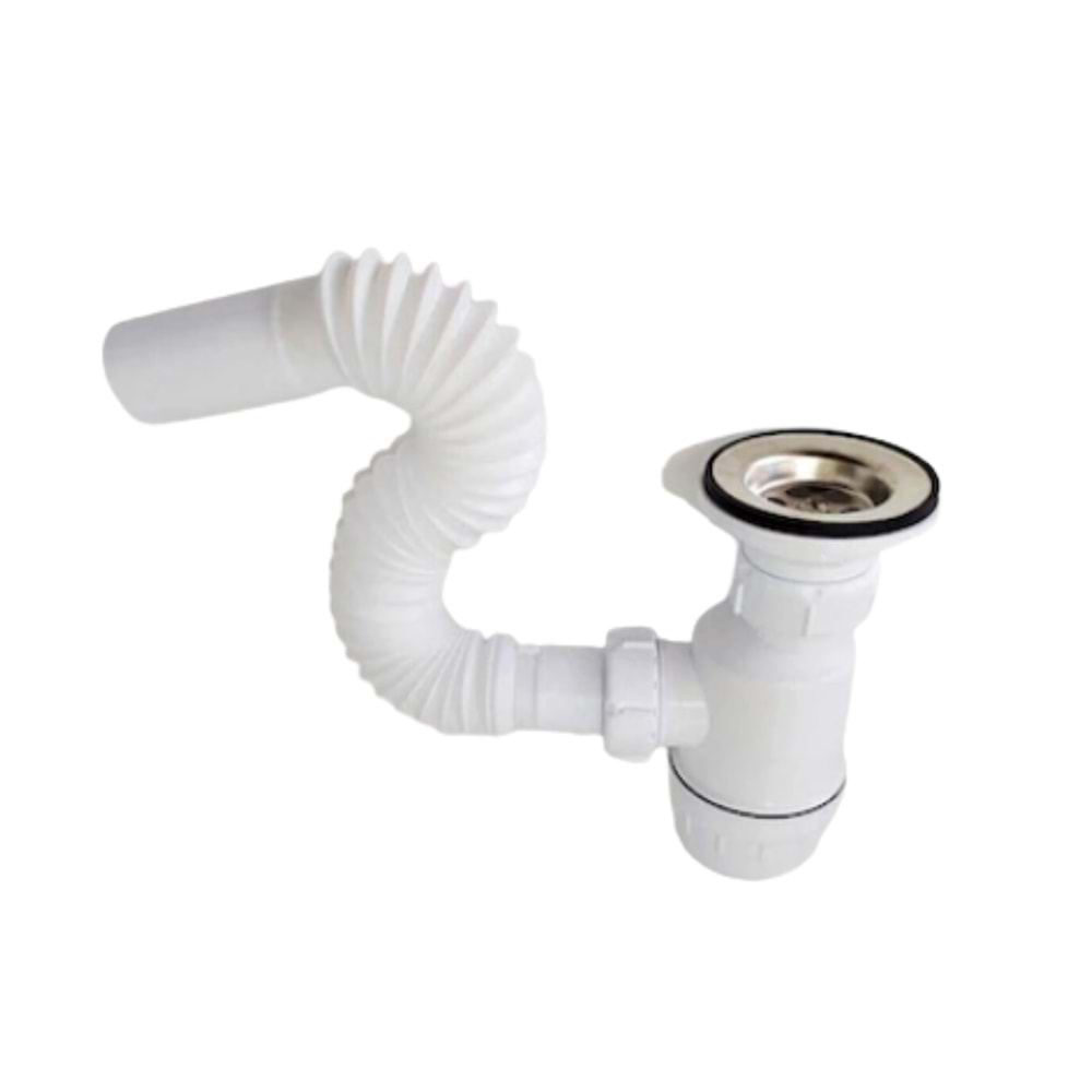 TE-MA TAŞLI LAVABO SİFONU BEYAZ