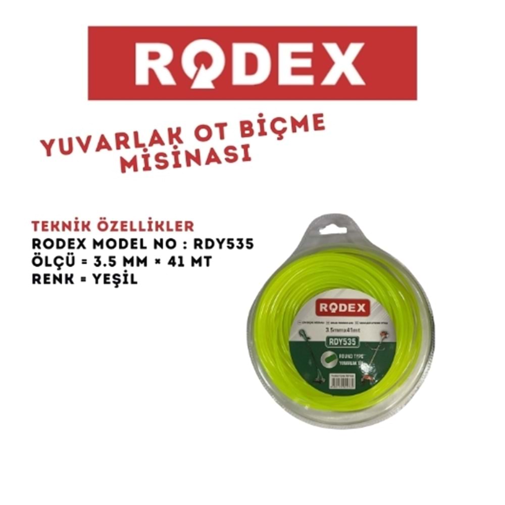 RODEX YUVARLAK OT BİÇME MİSİNASI 3.5*41 MT YEŞİL RDY535
