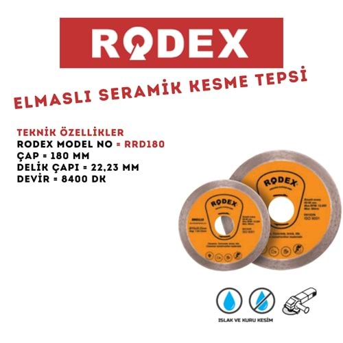 RODEX RRD180 ELMASLI SERAMİK KESME TEPSİ 180 MM SARI