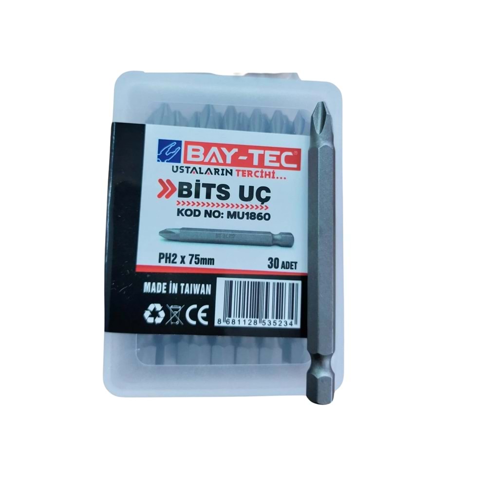 BAY-TEC TEK TARAF PH BİTS UÇ YILDIZ PH2*75 MM
