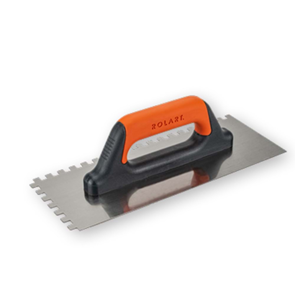 ROLART PLASTİK KAPALI SAPLI SERAMİK MALA 30 CM 10*10 TURUNCU-SİLVER