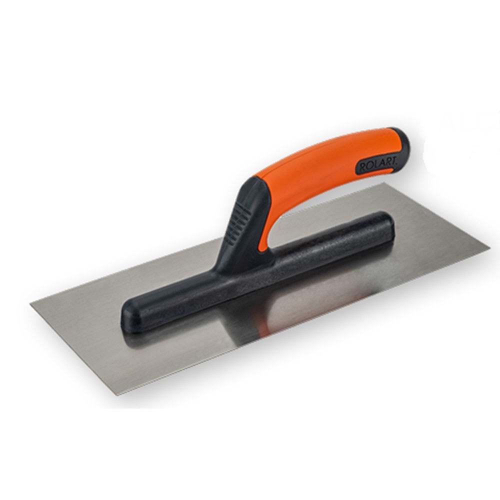 ROLART PLASTİK AÇIK SAPLI PASLANMAZ ALÇI MALA 30 CM TURUNCU-SİLVER
