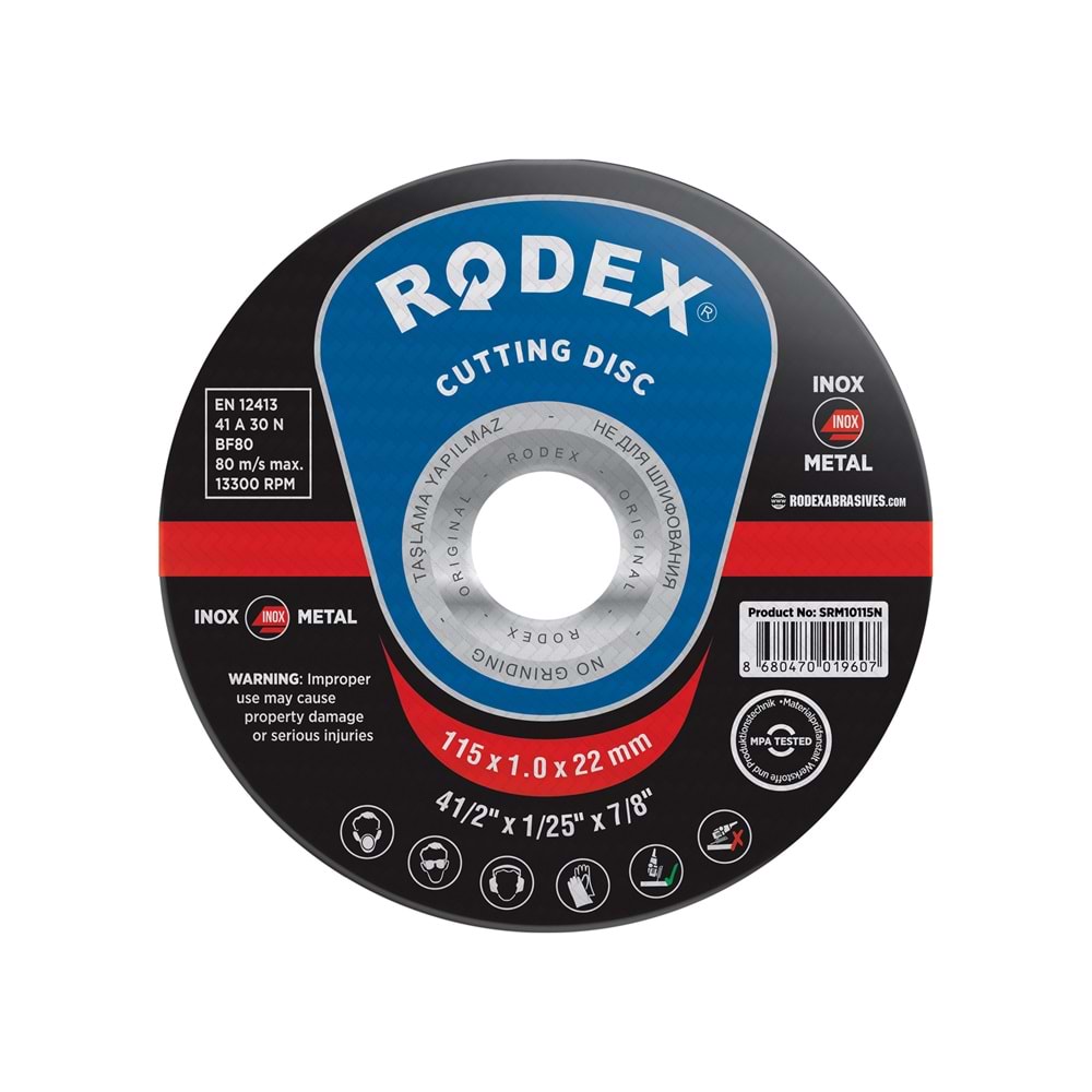 RODEX METAL KESME TAŞI 180X3.0X22 SİYAH SRM180