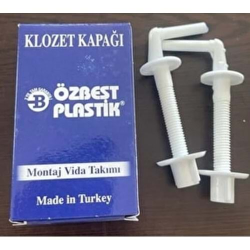 TUVALET KAPAK VİDASI PLASTİK 1 SET BEYAZ ÖZBEST