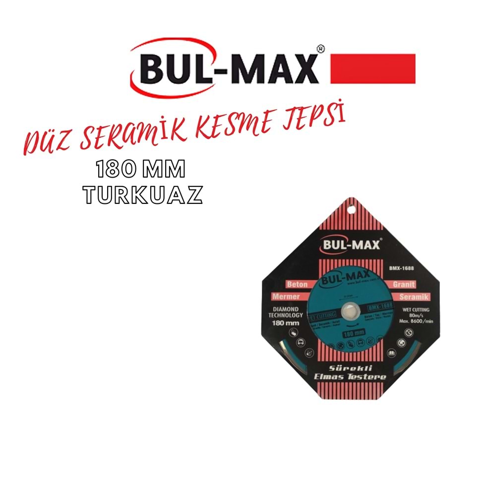 BUL-MAX DÜZ SERAMİK KESME TEPSİ 180 MM TURKUAZ