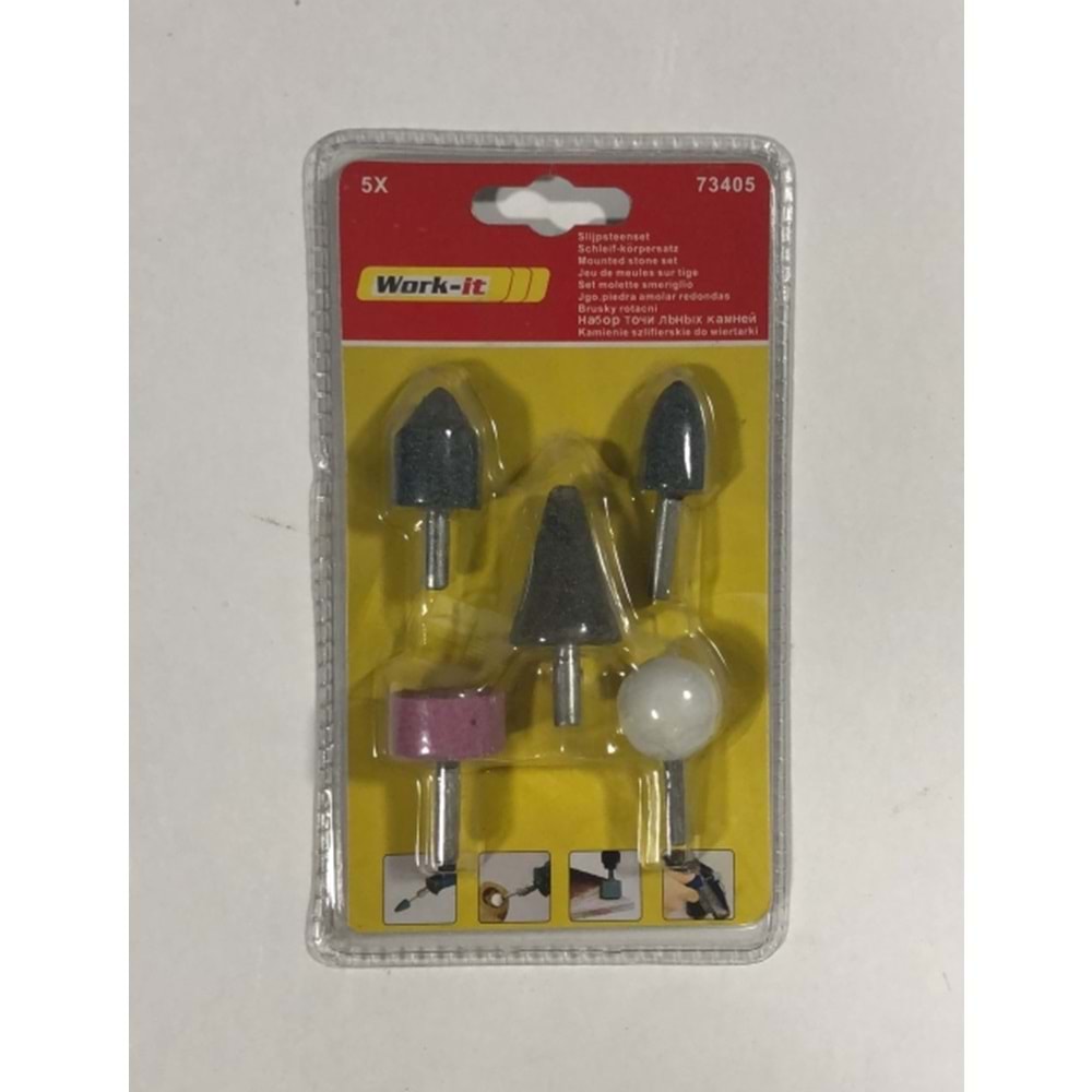 TAŞLAMA SETİ-5 Lİ SET-6 MM-WORK-İT-SARI PAKET